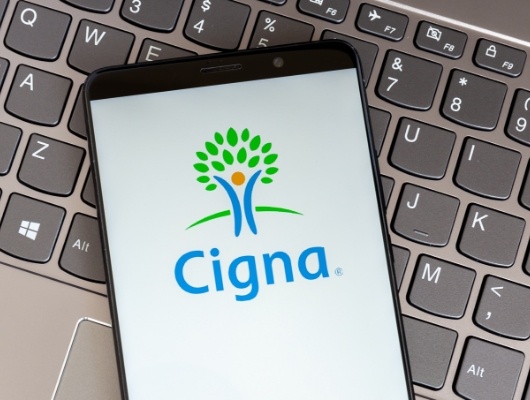 Cigna logo on smartphone