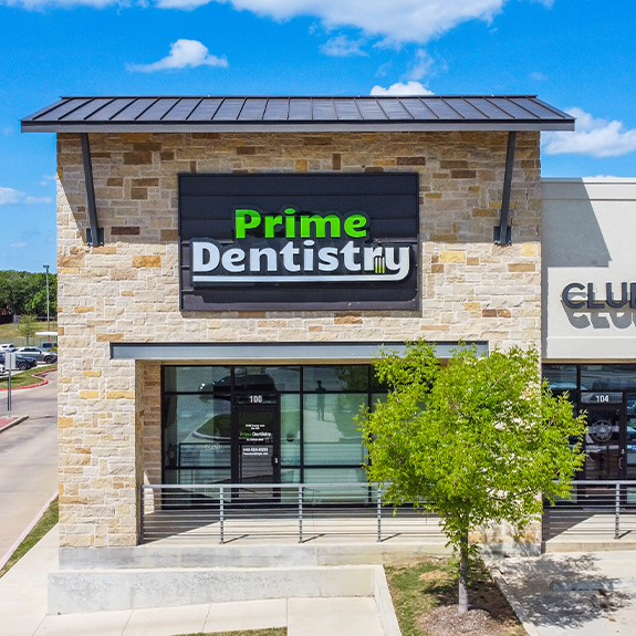 Exterior of Prime Dentistry building in Denton