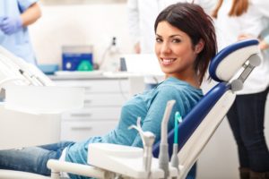 Woman smiling in dental chair